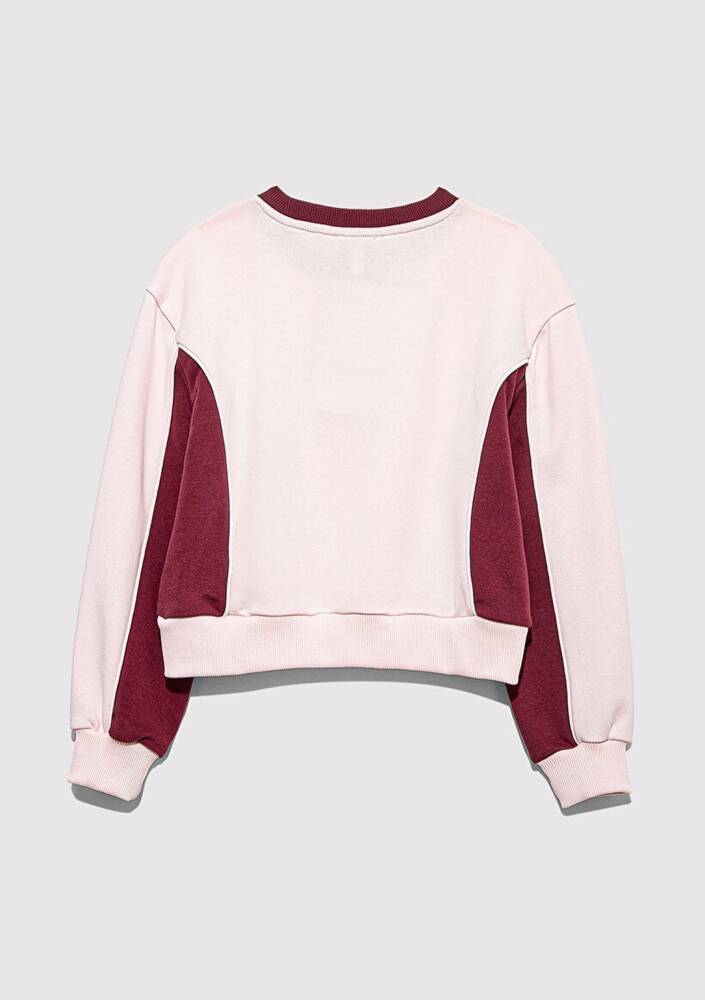 Kız Çocuk Mavi Jeans Baskılı Sweat 7S10120-90773 Pembe 