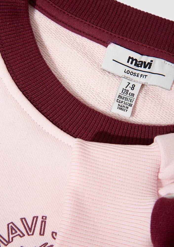 Kız Çocuk Mavi Jeans Baskılı Sweat 7S10120-90773 Pembe 