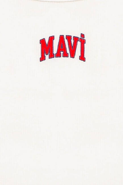 Kız Çocuk Mavi Logo Baskılı Atlet 7610336-20814 Beyaz (3)
