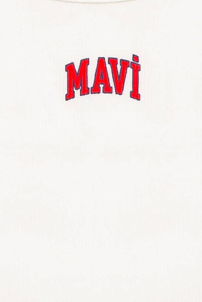 Kız Çocuk Mavi Logo Baskılı Atlet 7610336-20814 Beyaz 