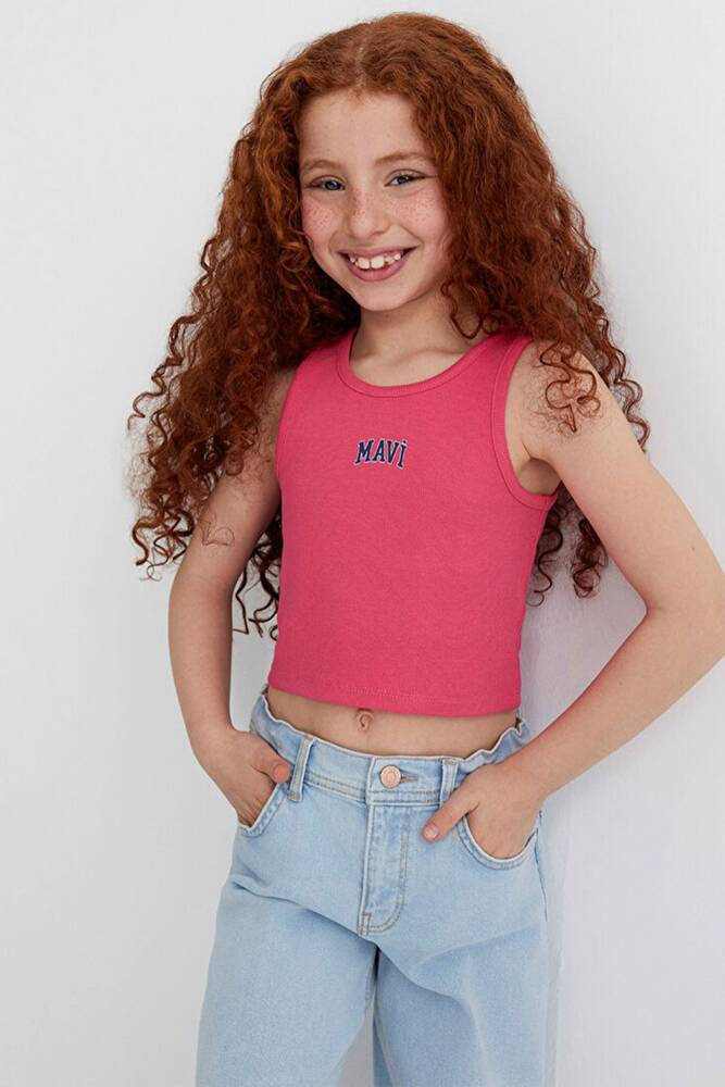 Kız Çocuk Mavi Logo Baskılı Atlet 7610336-71111 Pembe 