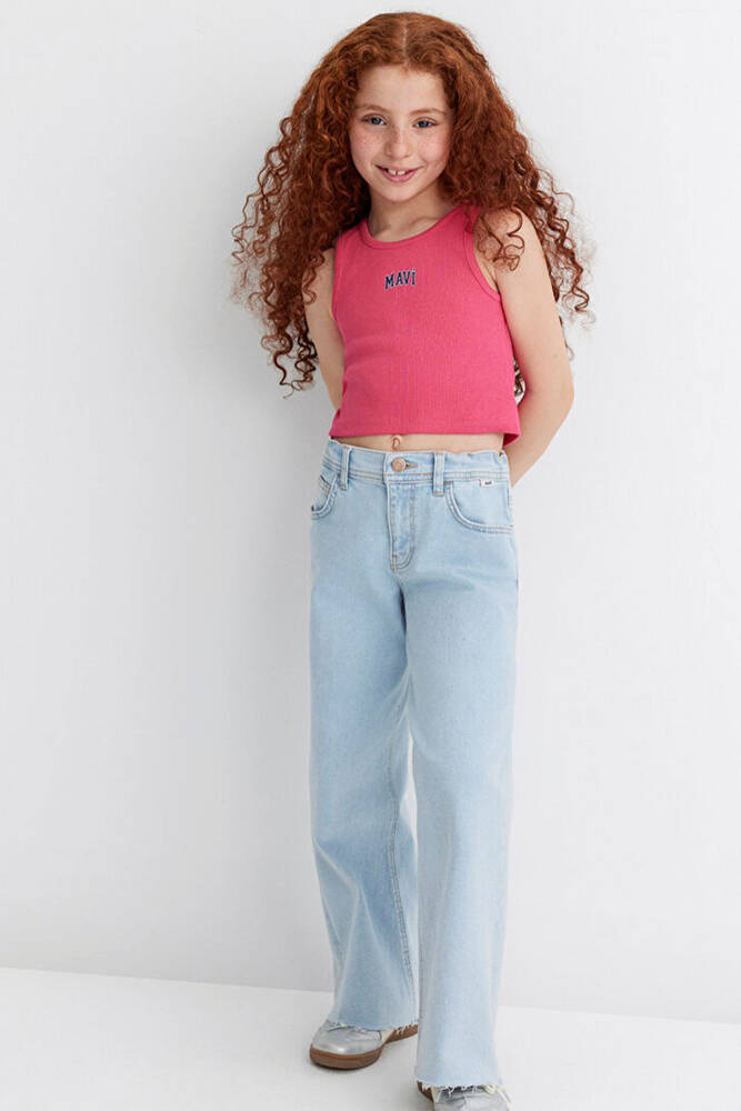 Kız Çocuk Mavi Logo Baskılı Atlet 7610336-71111 Pembe 