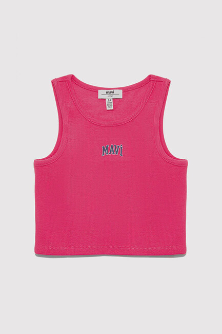 Kız Çocuk Mavi Logo Baskılı Atlet 7610336-71111 Pembe - Thumbnail