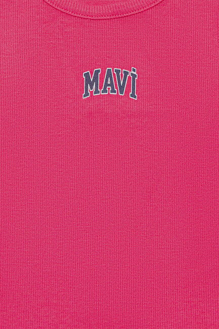 Kız Çocuk Mavi Logo Baskılı Atlet 7610336-71111 Pembe - Thumbnail