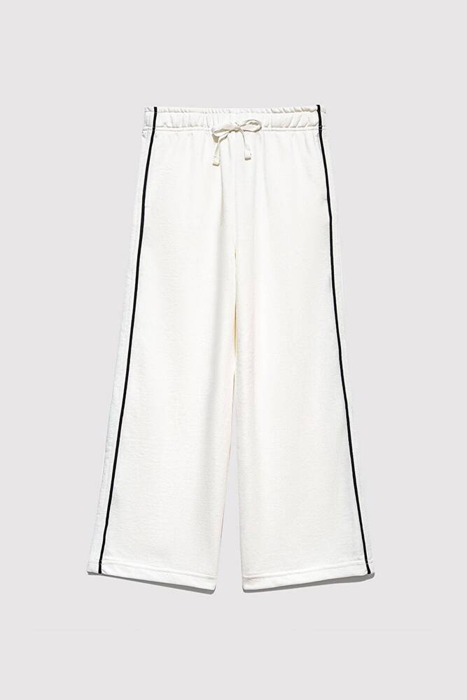 Kız Çocuk Mavi Logo Baskılı Eşofman Alt 7010021-70057 Ekru 