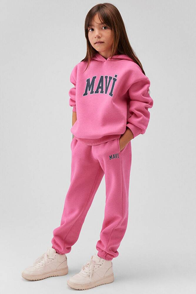 Kız Çocuk Mavi Logo Baskılı Eşofman Altı 7010000-70982 Pembe 