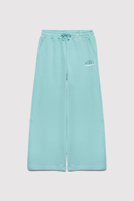 Kız Çocuk Mavi Logo Baskılı Örme Pantolon 7010038-71748 Turkuaz (1)