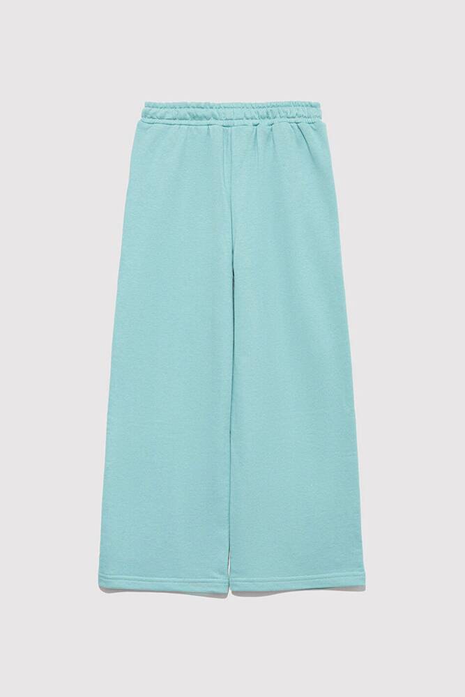 Kız Çocuk Mavi Logo Baskılı Örme Pantolon 7010038-71748 Turkuaz 