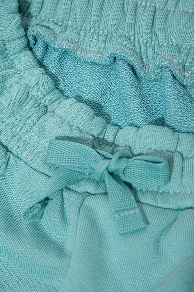 Kız Çocuk Mavi Logo Baskılı Örme Pantolon 7010038-71748 Turkuaz 