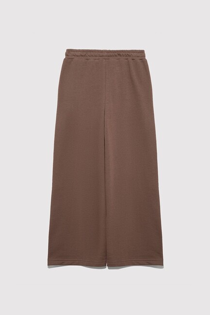 Kız Çocuk Mavi Logo Baskılı Örme Pantolon 7010038-87181 Kahve (2)