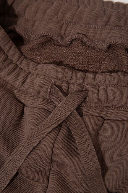 Kız Çocuk Mavi Logo Baskılı Örme Pantolon 7010038-87181 Kahve (3)