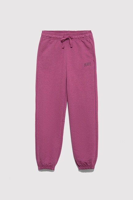 Kız Çocuk Mavi Logo Baskılı Örme Pantolon 7010041-70651 Mor (1)