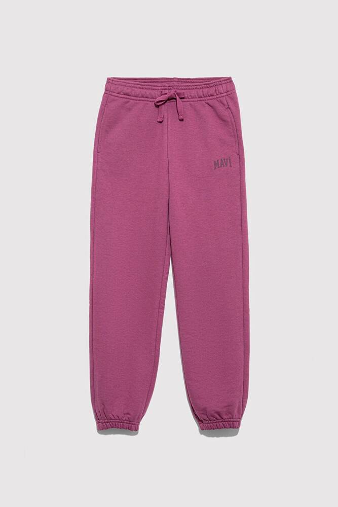 Kız Çocuk Mavi Logo Baskılı Örme Pantolon 7010041-70651 Mor 
