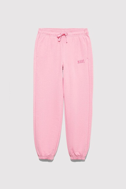 Kız Çocuk Mavi Logo Baskılı Örme Pantolon 7010041-70972 Pembe (1)