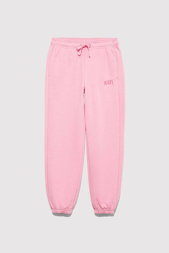 Kız Çocuk Mavi Logo Baskılı Örme Pantolon 7010041-70972 Pembe 