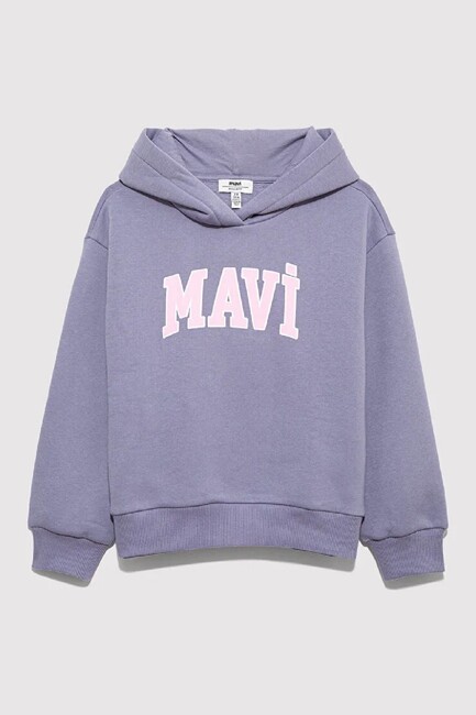 Kız Çocuk Mavi Logo Baskılı Sweat 7610035-88095 Mor (3)