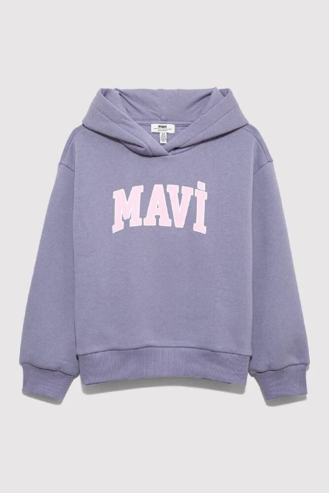 Kız Çocuk Mavi Logo Baskılı Sweat 7610035-88095 Mor 