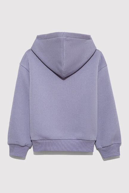 Kız Çocuk Mavi Logo Baskılı Sweat 7610035-88095 Mor - Thumbnail