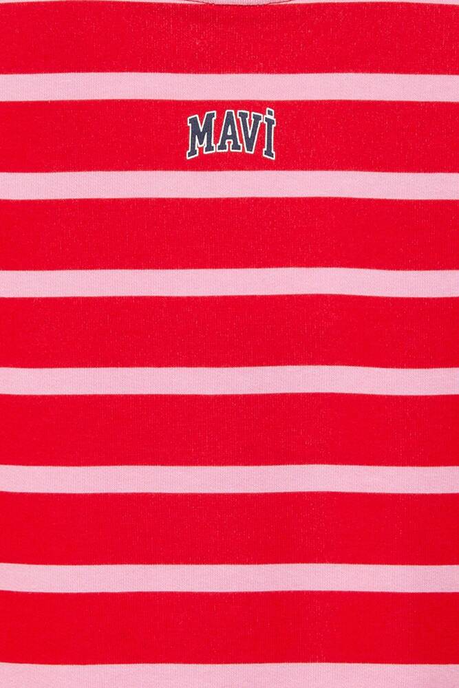 Kız Çocuk Mavi Logo Baskılı Sweat 7S10038-88044 Kırmızı 