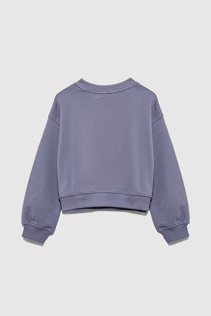 Kız Çocuk Mavi Logo Baskılı Sweat 7S10146-88095 Mavi (2)