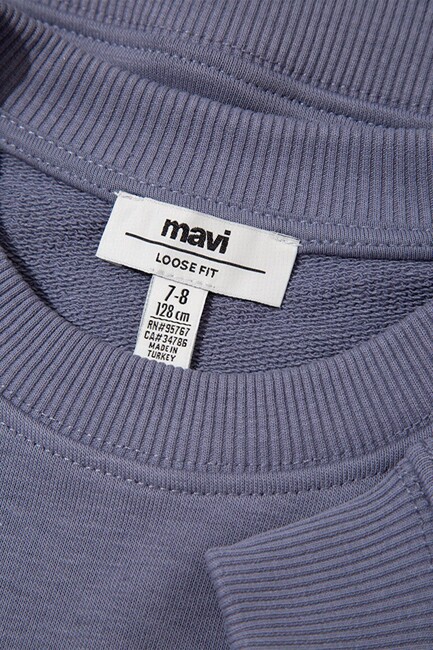 Kız Çocuk Mavi Logo Baskılı Sweat 7S10146-88095 Mavi (3)