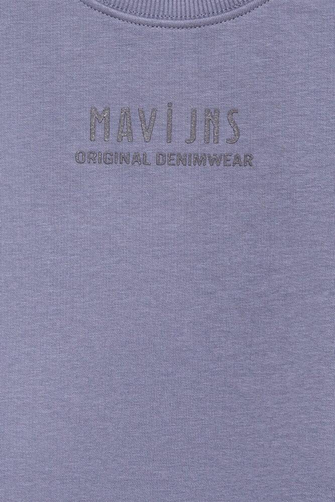 Kız Çocuk Mavi Logo Baskılı Sweat 7S10146-88095 Mavi 