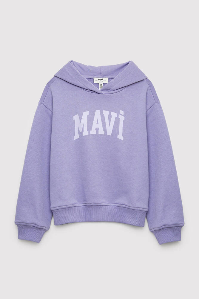 Kız Çocuk Mavi Logo Baskılı Sweat 7S10147-70557 Mor  - 2