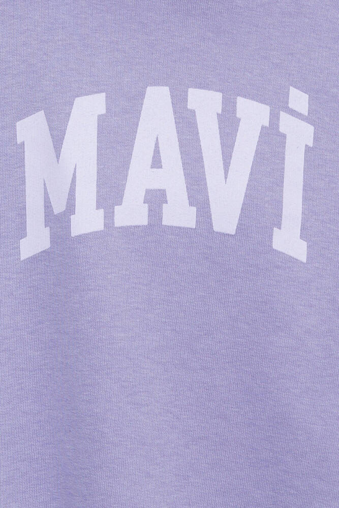 Kız Çocuk Mavi Logo Baskılı Sweat 7S10147-70557 Mor  - 5