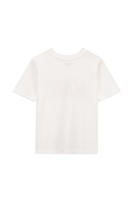 Kız Çocuk Mavi Logo Baskılı Tişört 7610109-70057 Ekru (3)