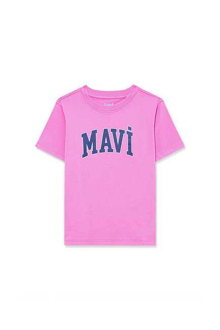 Kız Çocuk Mavi Logo Baskılı Tişört 7610109-71033 Pembe (2)