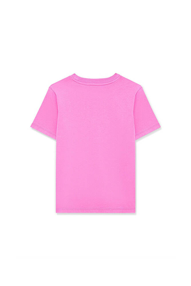 Kız Çocuk Mavi Logo Baskılı Tişört 7610109-71033 Pembe 