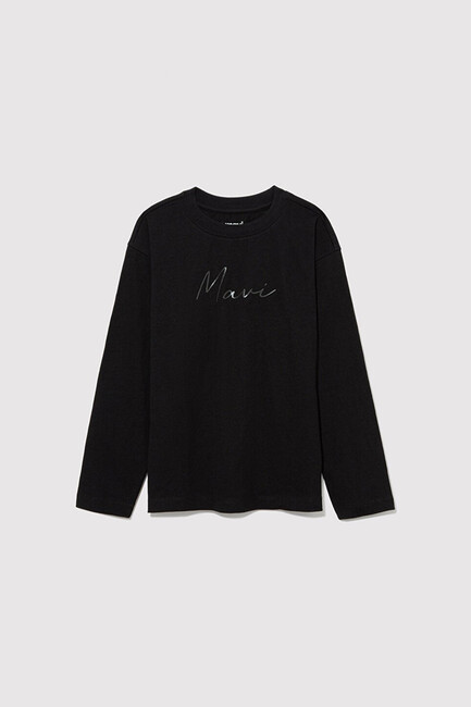 Kız Çocuk Mavi Logo Baskılı Tişört 7610220-900 Siyah (2)