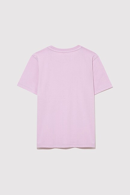 Kız Çocuk Mavi Logo Baskılı Tişört 7610222-70505 Mor (2)