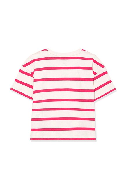 Kız Çocuk Mavi Logo Çizgili Tişört 7610182-71111 Pembe (3)