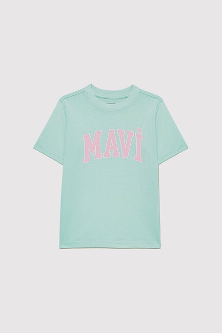 Kız Çocuk Mavi Logo Tişört 7610109-71643 Turkuaz (2)