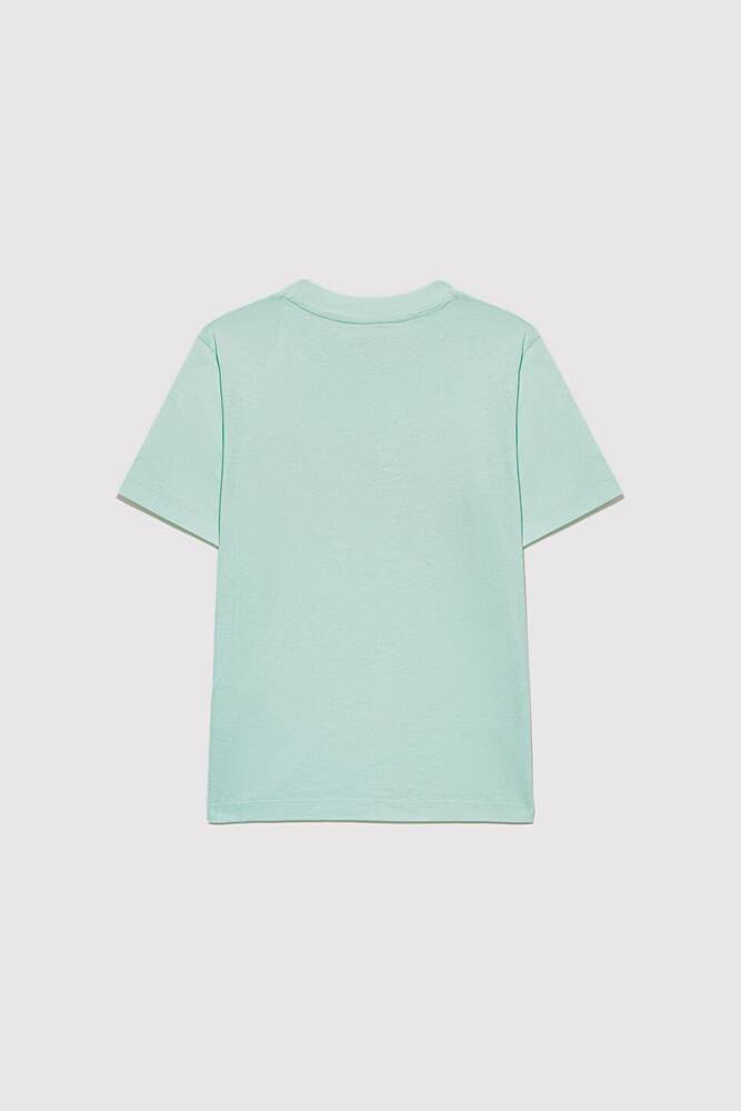 Kız Çocuk Mavi Logo Tişört 7610109-71643 Turkuaz 