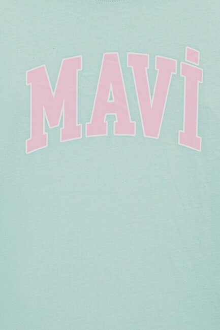 Kız Çocuk Mavi Logo Tişört 7610109-71643 Turkuaz - Thumbnail