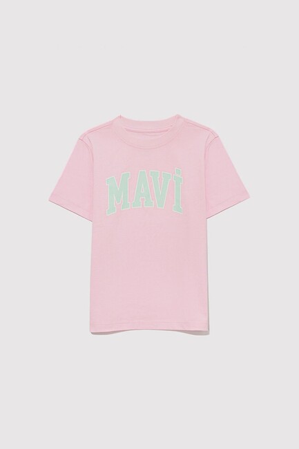 Kız Çocuk Mavi Logo Tişört 7610109-86953 Pembe (3)