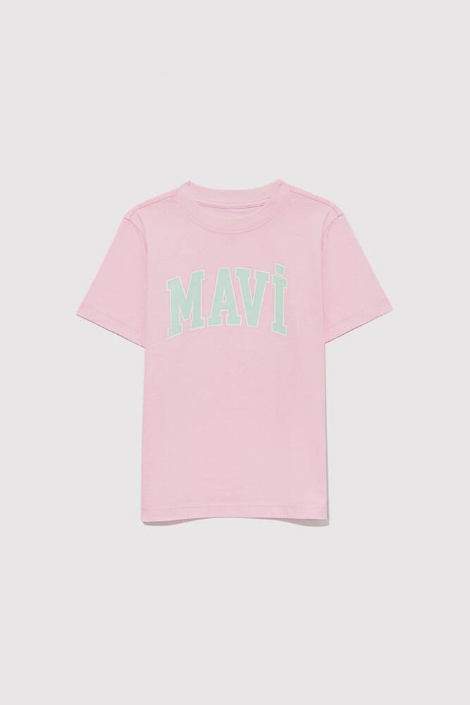 Kız Çocuk Mavi Logo Tişört 7610109-86953 Pembe 