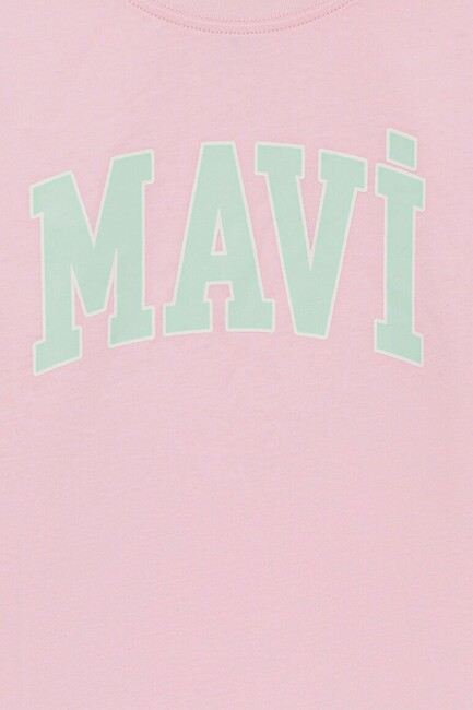 Kız Çocuk Mavi Logo Tişört 7610109-86953 Pembe - Thumbnail