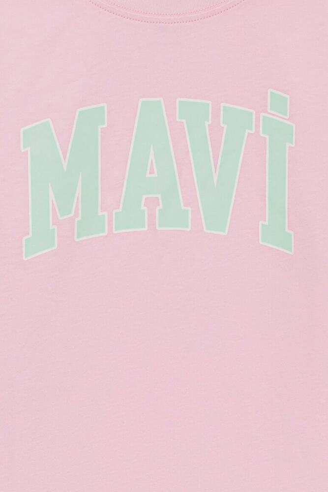 Kız Çocuk Mavi Logo Tişört 7610109-86953 Pembe 