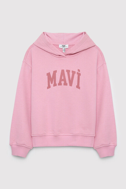 Kız Çocuk Mavi Logolu Sweat 7S10147-71015 Pembe (2)