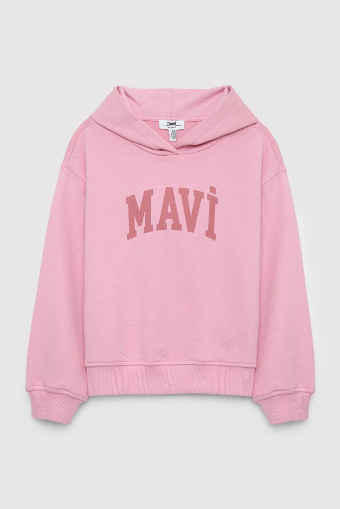 Kız Çocuk Mavi Logolu Sweat 7S10147-71015 Pembe  - 3