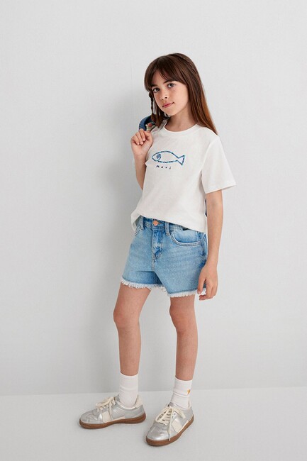 Kız Çocuk Melora Denim Şort 7410655-89489 Mavi (2)