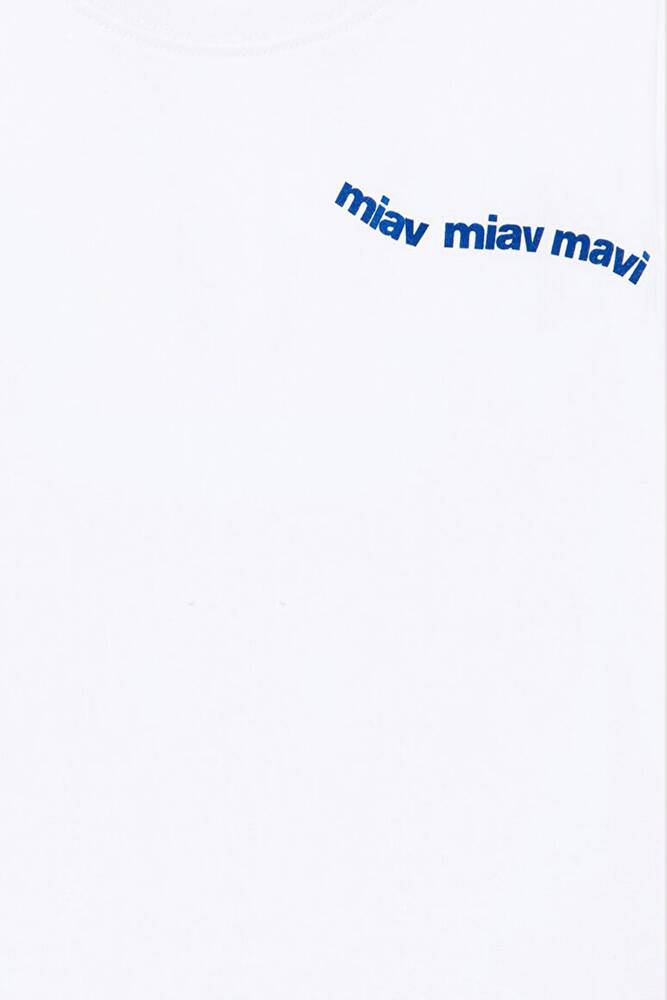 Kız Çocuk Miav Baskılı Crop Tişört 7610180-620 Beyaz 