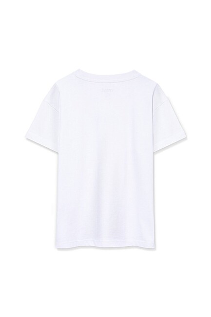 Kız Çocuk Miav Baskılı Oversize Tişört 7610158-620 Beyaz (3)