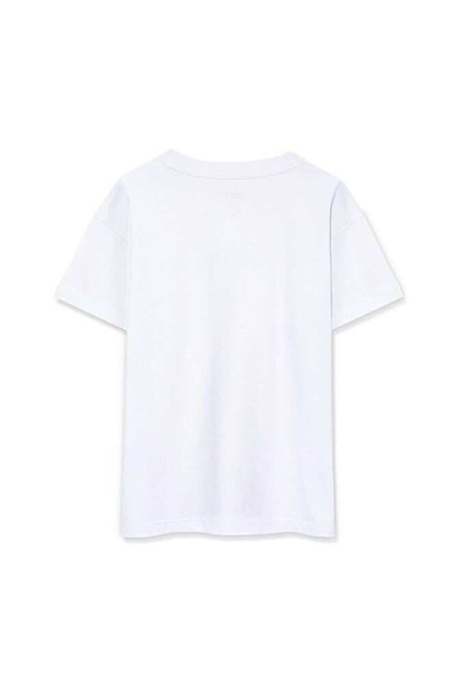 Kız Çocuk Miav Baskılı Oversize Tişört 7610158-620 Beyaz 