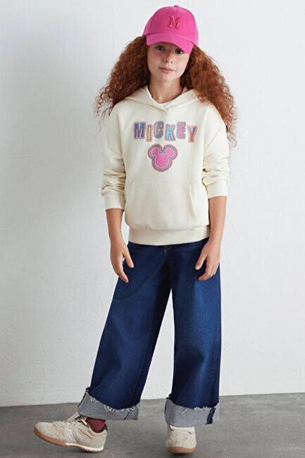 Kız Çocuk Mickey Baskılı Sweat 7S10141-70072 Bej (2)