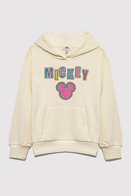 Kız Çocuk Mickey Baskılı Sweat 7S10141-70072 Bej - Thumbnail