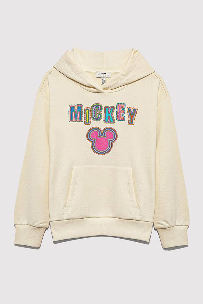 Kız Çocuk Mickey Baskılı Sweat 7S10141-70072 Bej 